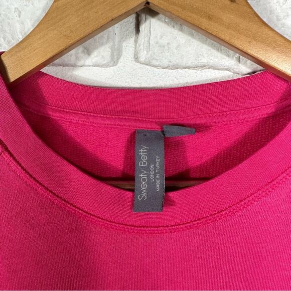 Sweaty Betty Cropped Pink Long Sleeve Lightweight Sweatshirt Top Size 4 - Picture 8 of 11